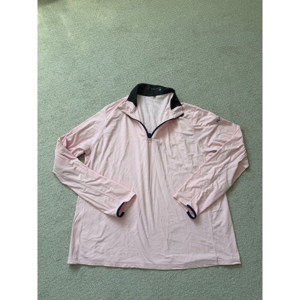 Greyson Performance Quarter Zip Mens Size XL Pink Siasconset Logo Pullover